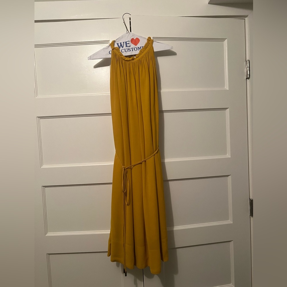 Yellow sleeveless dress from banana republic.
